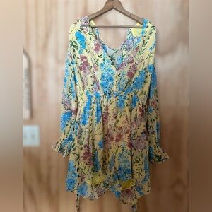 Kori America Yellow Floral Dress